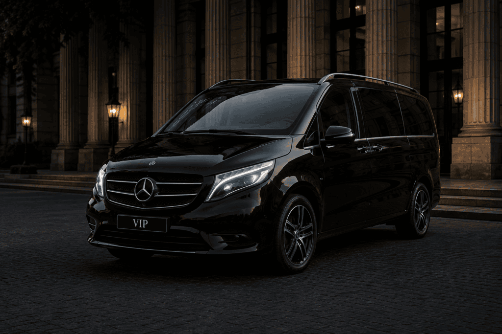 Example Mercedes V-Class executive private hire vehicle