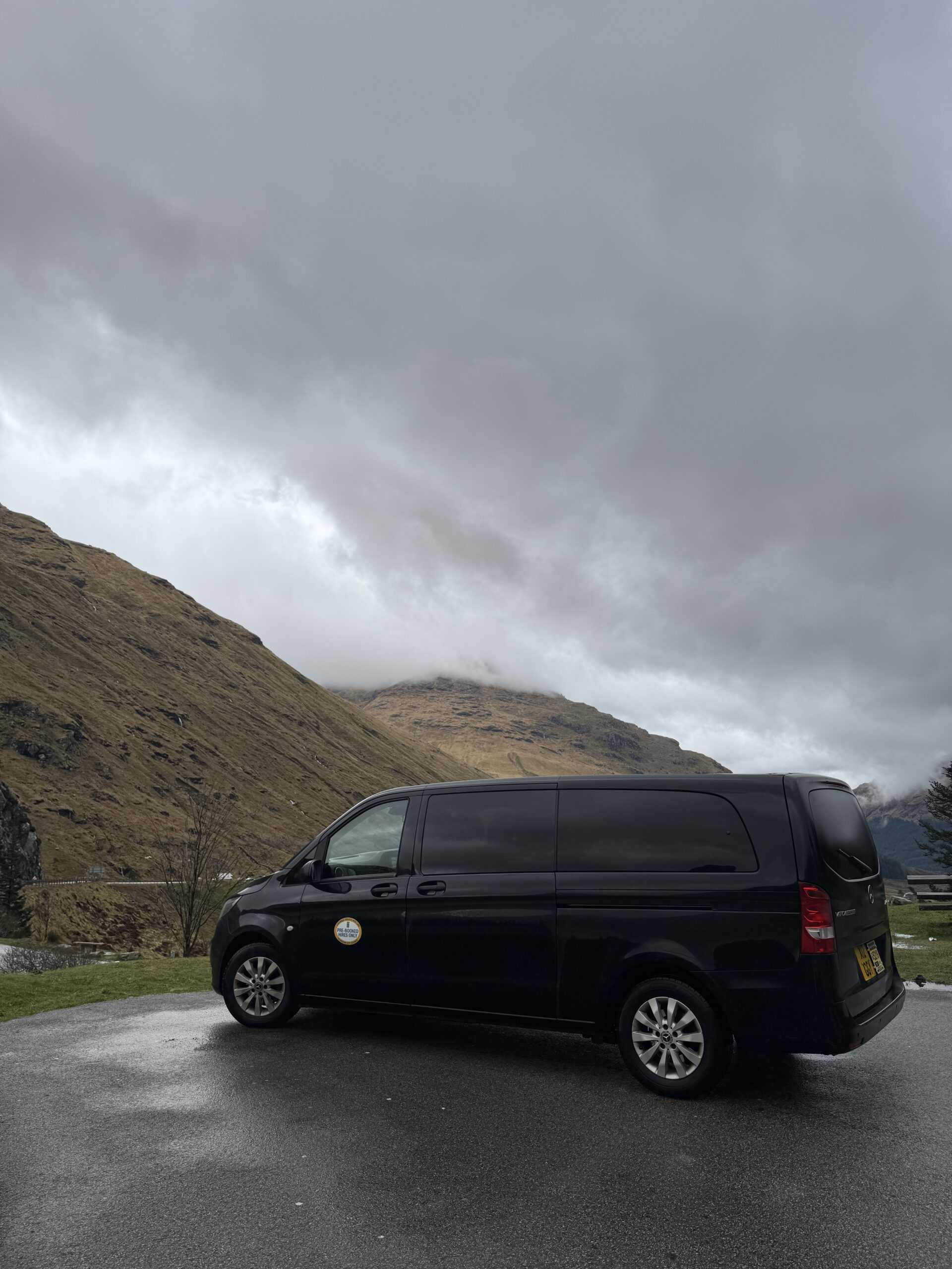 Scottish Highland road and mountain scenery near Rest and Be Thankful