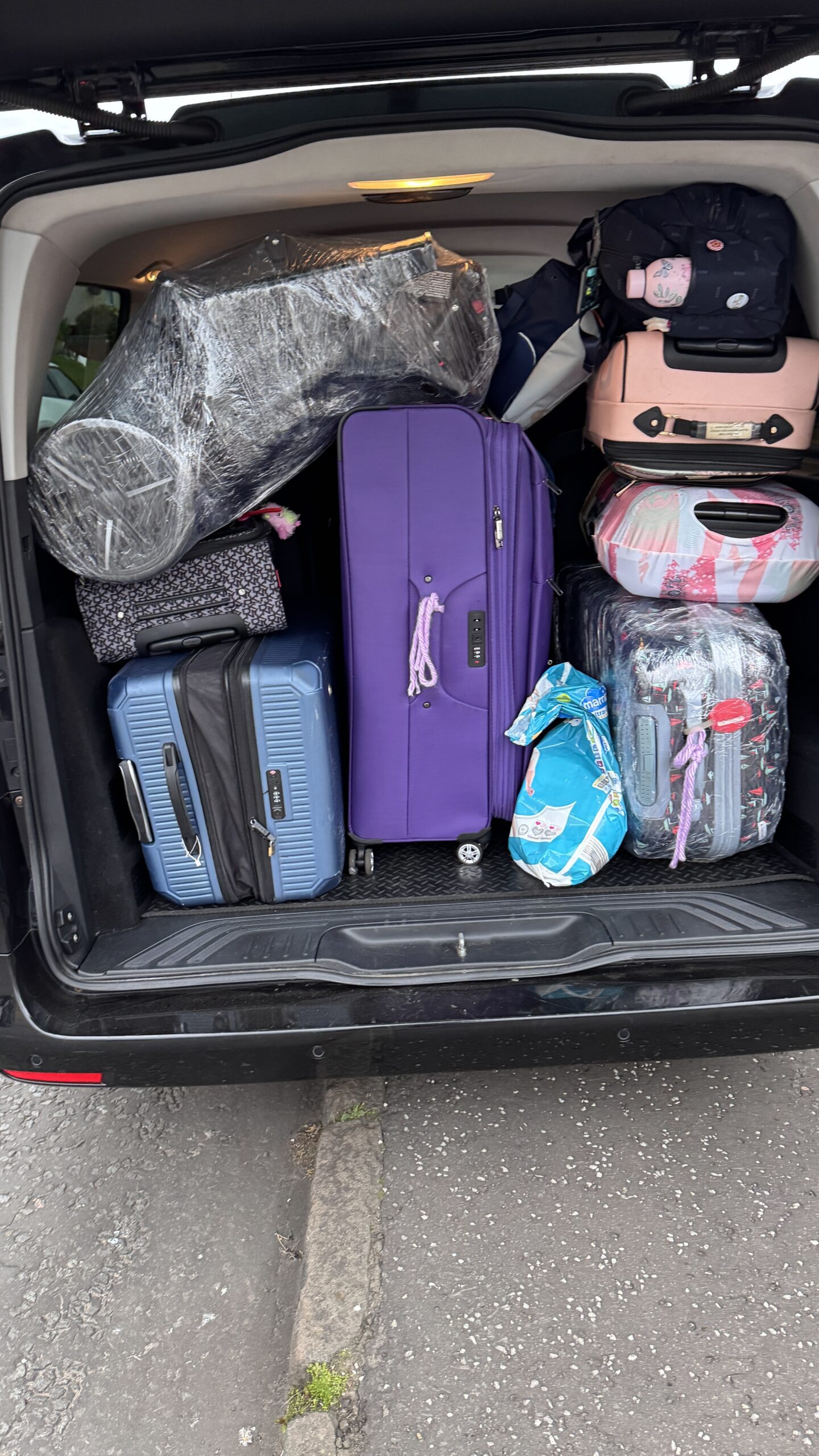 Luggage capacity for larger private hire groups travelling to the airport